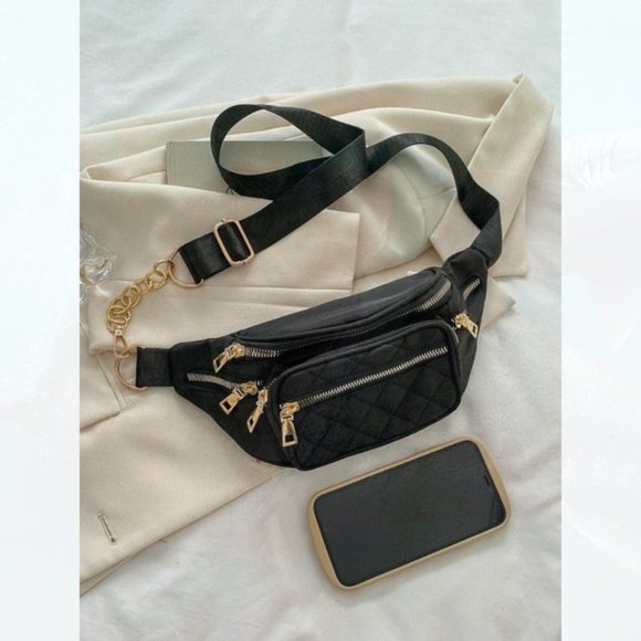 New Multi-pocket Waist Bag Gold Hardware 132 - Picture 2 of 4